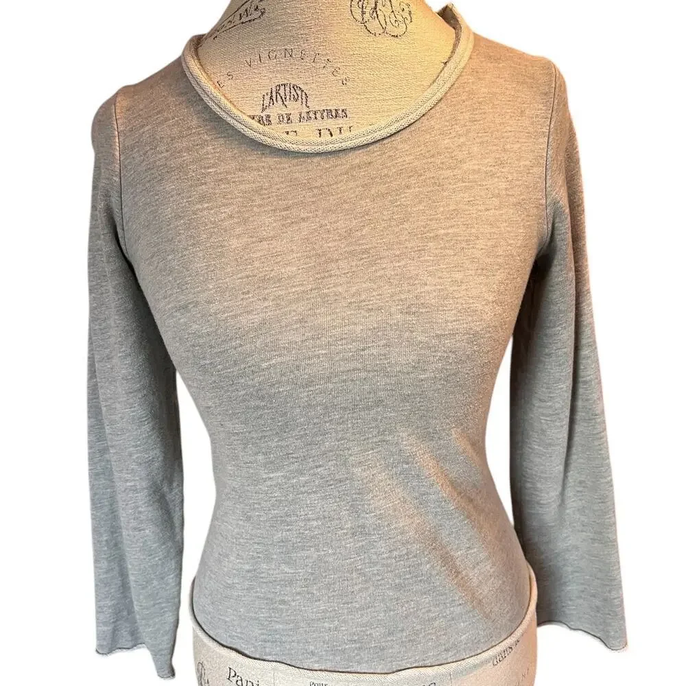 Guest Editor tie up lace corset back long sleeve - round neck blouse size XS - Picture 3 of 6